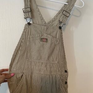Dickies greyish green and White Striped Women's Overalls